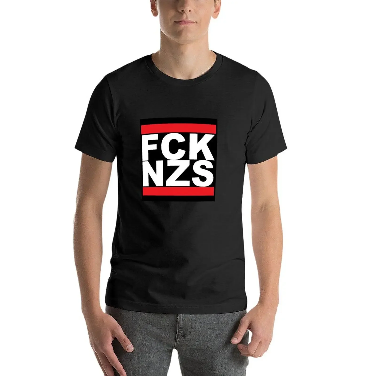 Fck nzs-男性用アニメTシャツ,プラスサイズのトップス,男の子用Tシャツ,衣類,パッケージ