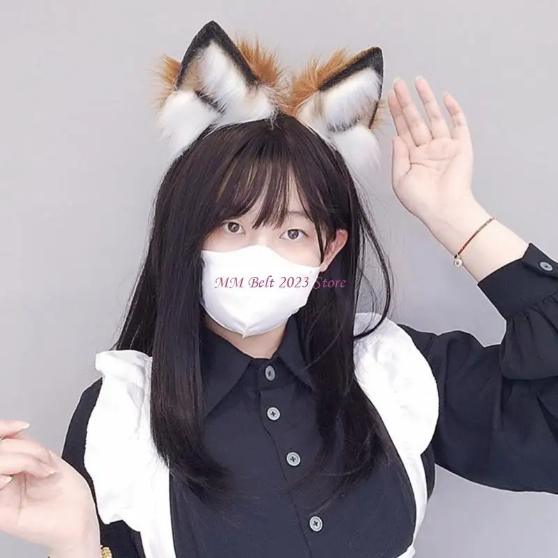 

49ME Foxes Ears Live Broadcast Hair Hoop Woman Headband Rechargeable Hair Decors