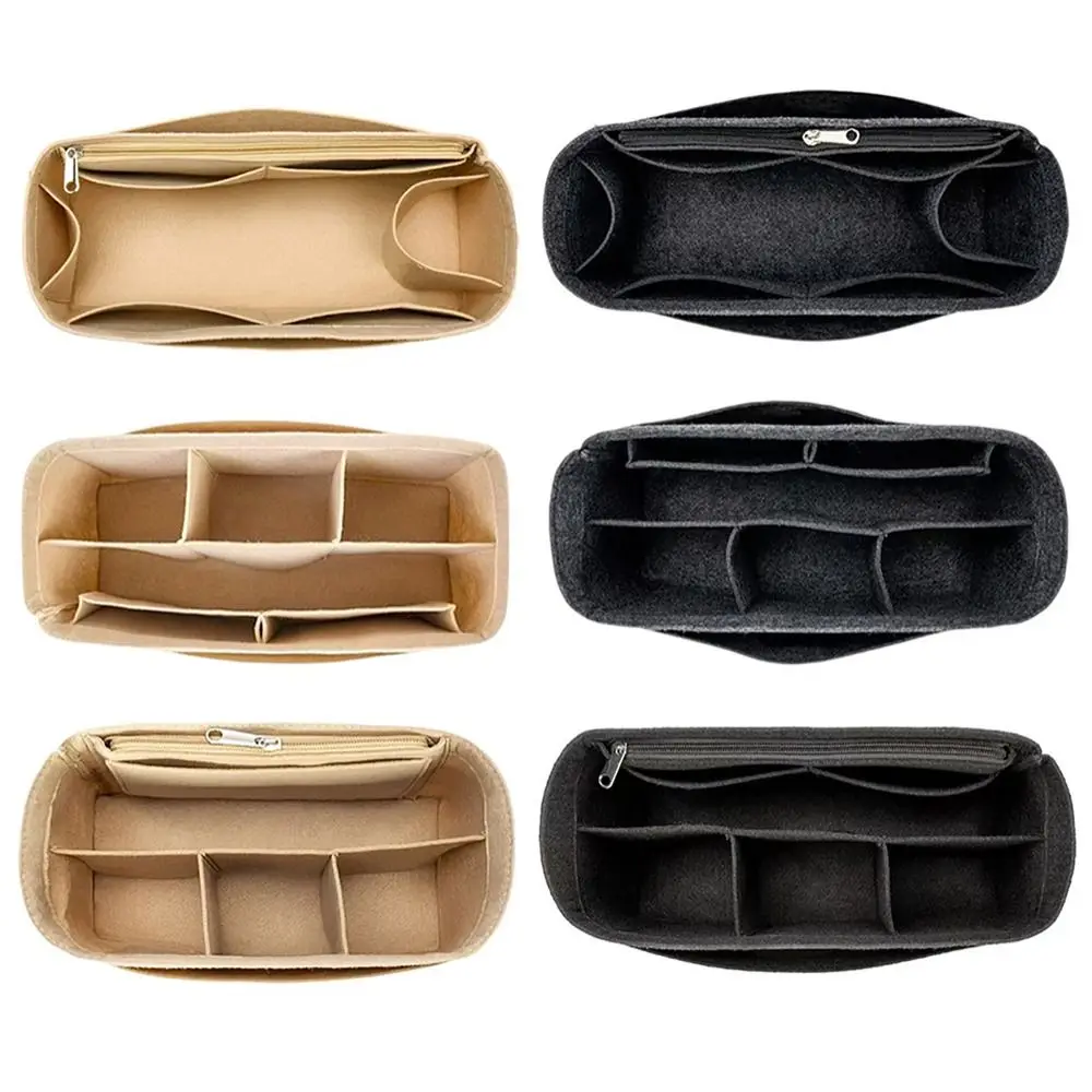 

Simple Felt Handbag Insert Bag Multi-Pocket Bag Support Purse Liner Storage Organization Portable Internal Bag for Goyard