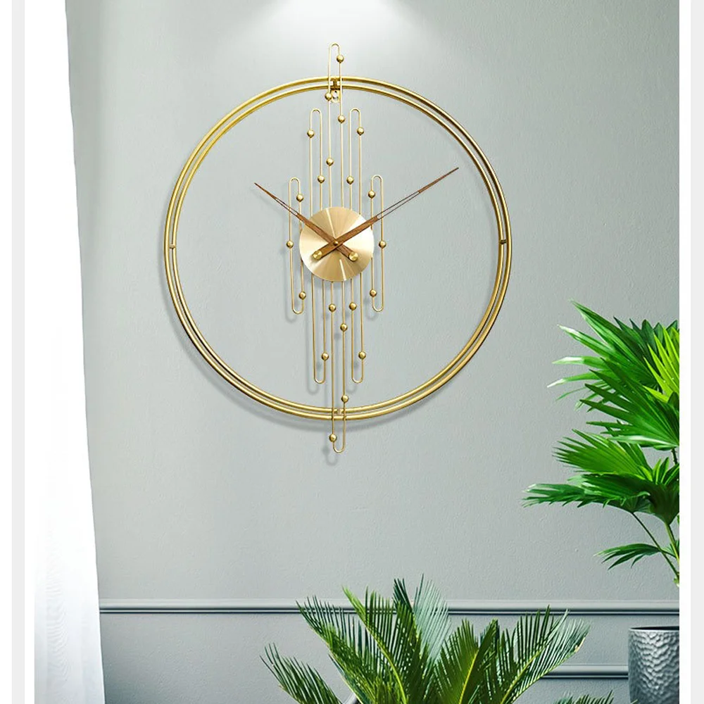

Luxury Retro Iron Large Wall Clock Nordic Living Dining Room Bedroom Home Wall Decor Clock Modern Office Gold Silent Wall Clock