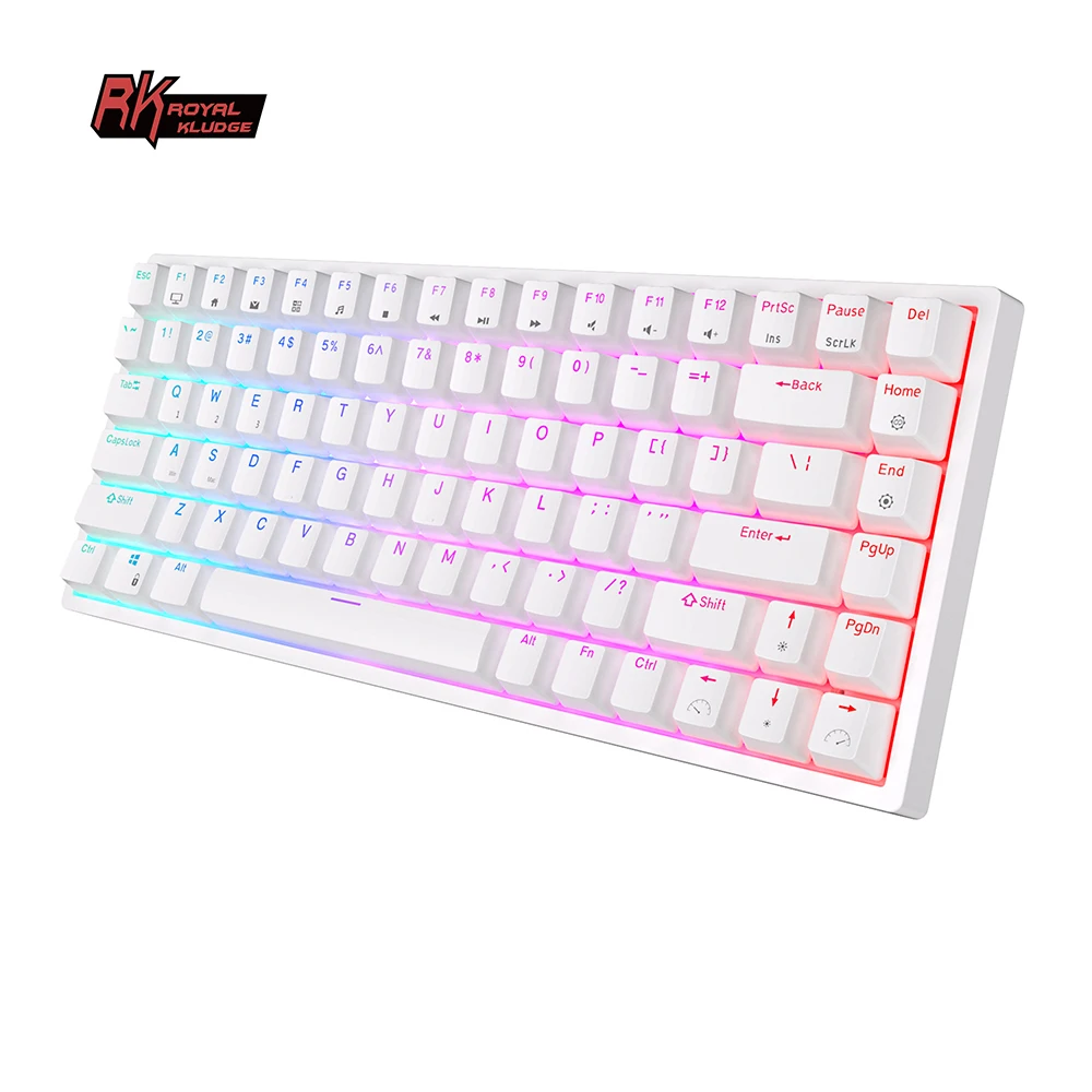 RK ROYAL KLUDGE RK84 75% RGB Triple Mode Mechanical Keyboard BT5.0/2.4G/USB-C 84 Hot Swappable Bluetooth Wireless Gamer Keyboard