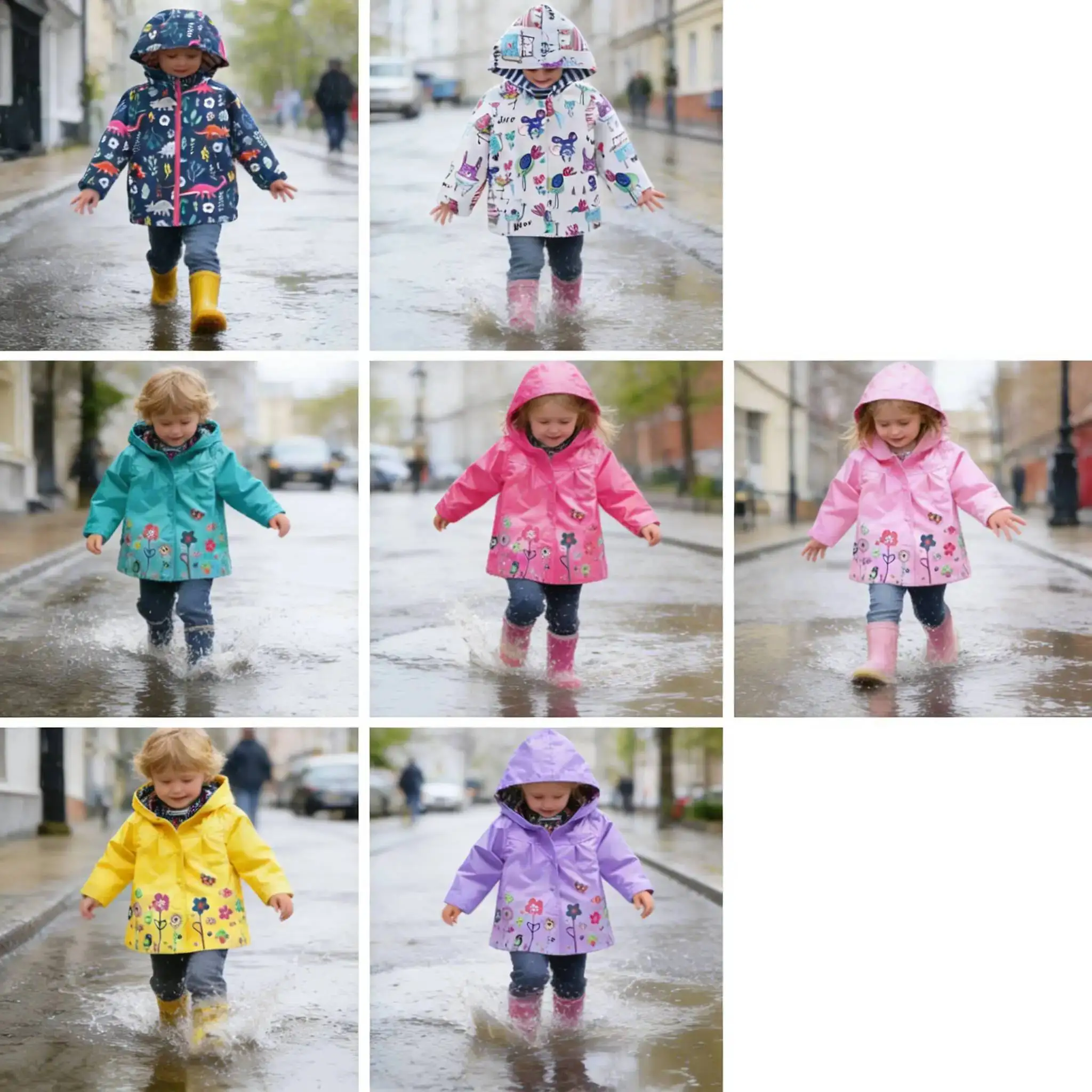 Kinder-Regenanzug mit Kapuze, wasserdichter Mantel 2026, Jungen Mädchen Studenten Einteiler Regenmantel, Baby Kinder Regenkleidung für 1-4 Jahre
