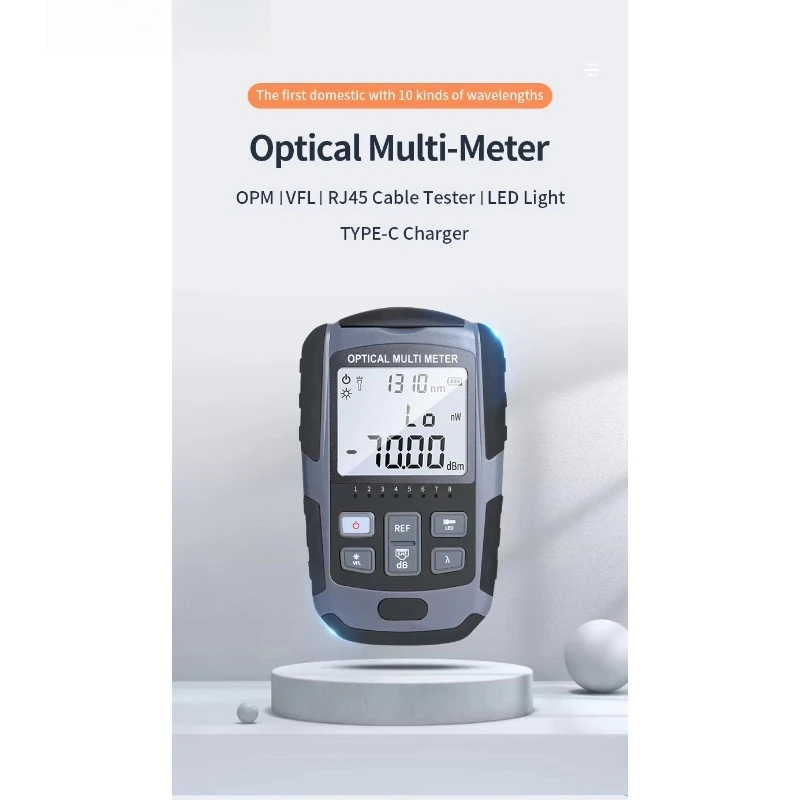 Multi-Parameter Handheld Optical Power Meter Built-in VFL Visual Fault Locator Portable Fiber Testing Equipment For FTTH