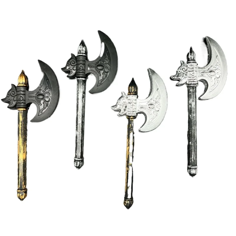 30cm/11.8in Plastics Axe Model Props Cosplay Halloween Game Peripherals Collectible Accessories Ornaments Boy Gifts Outdoor Toys