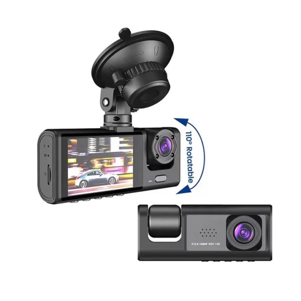 Enregistreur de conduite avec connectivité mobile, caméra de recul, image des barrage, GPS, DVR 3 caméras, écran IPS 2 pouces, HD 1080p, 100W