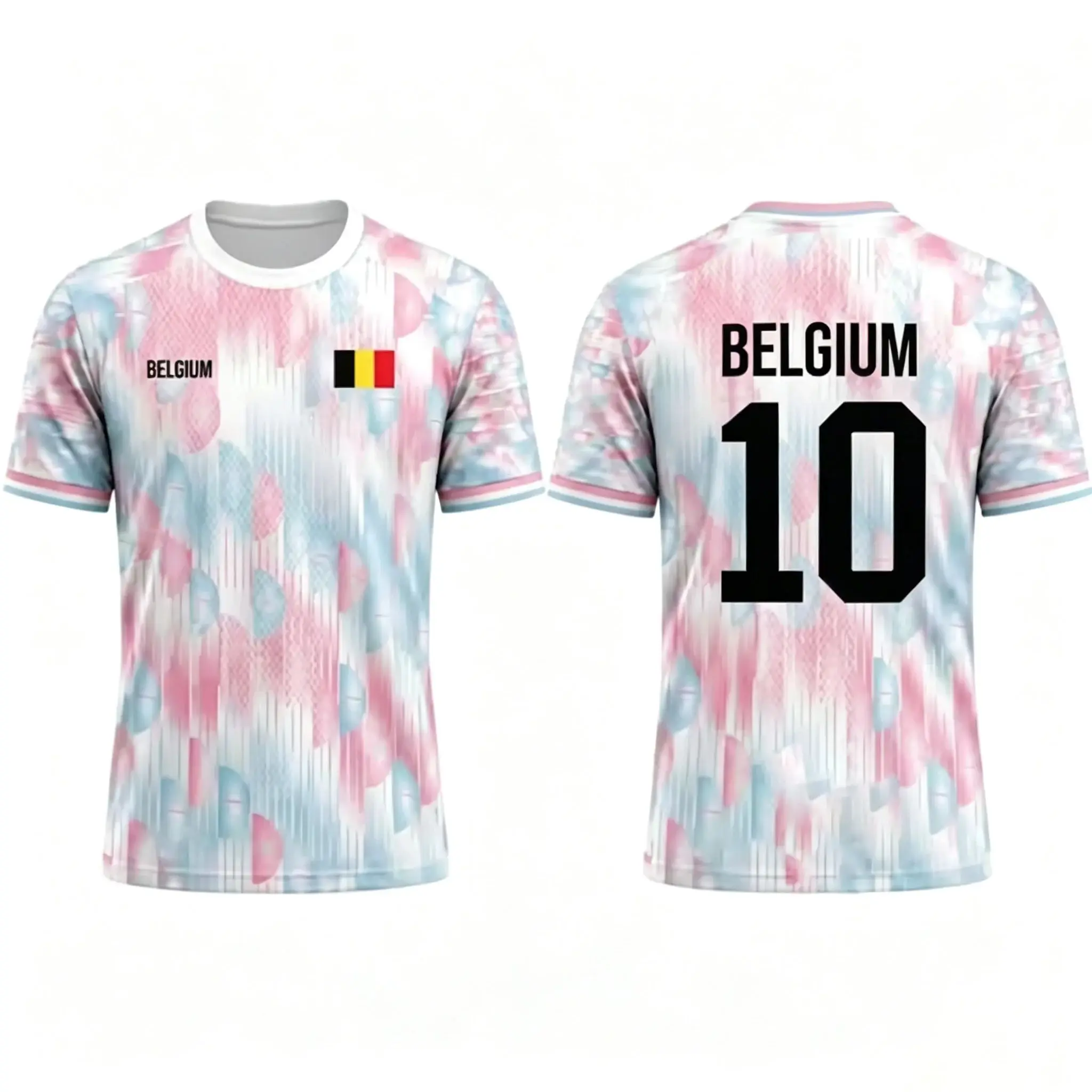 T-shirt unisexe Y2K style Camiseta à séchage rapide, dégradé tie-dye, imprimé géométrique pastel, décontracté, sportif, pour l'été