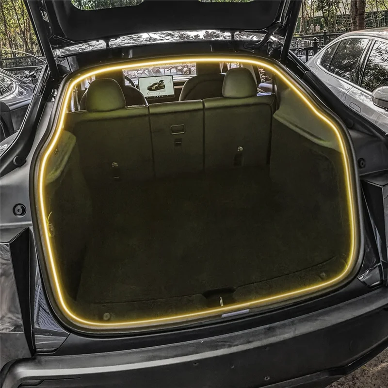 ل تسلا نموذج Y 2025 العرعر الجذع الخلفي إضاءة مقاومة للماء قطاع الغلاف الجوي سطع الداخلية ضوء السيارة الأبيض الدافئ