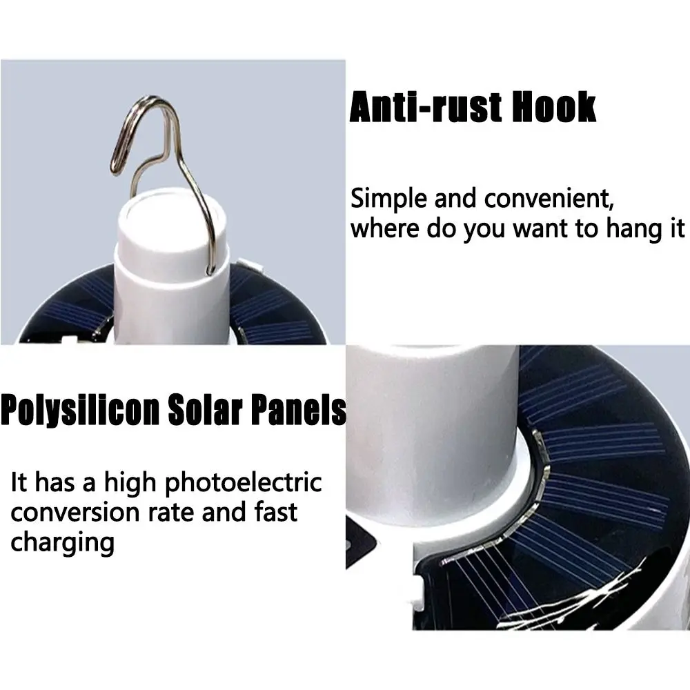 

Convenient Creative Solar Camping Light Portable 4 Head Fans Portable Emergency Lamp Foldable with Hook Hanging Fan Fishing