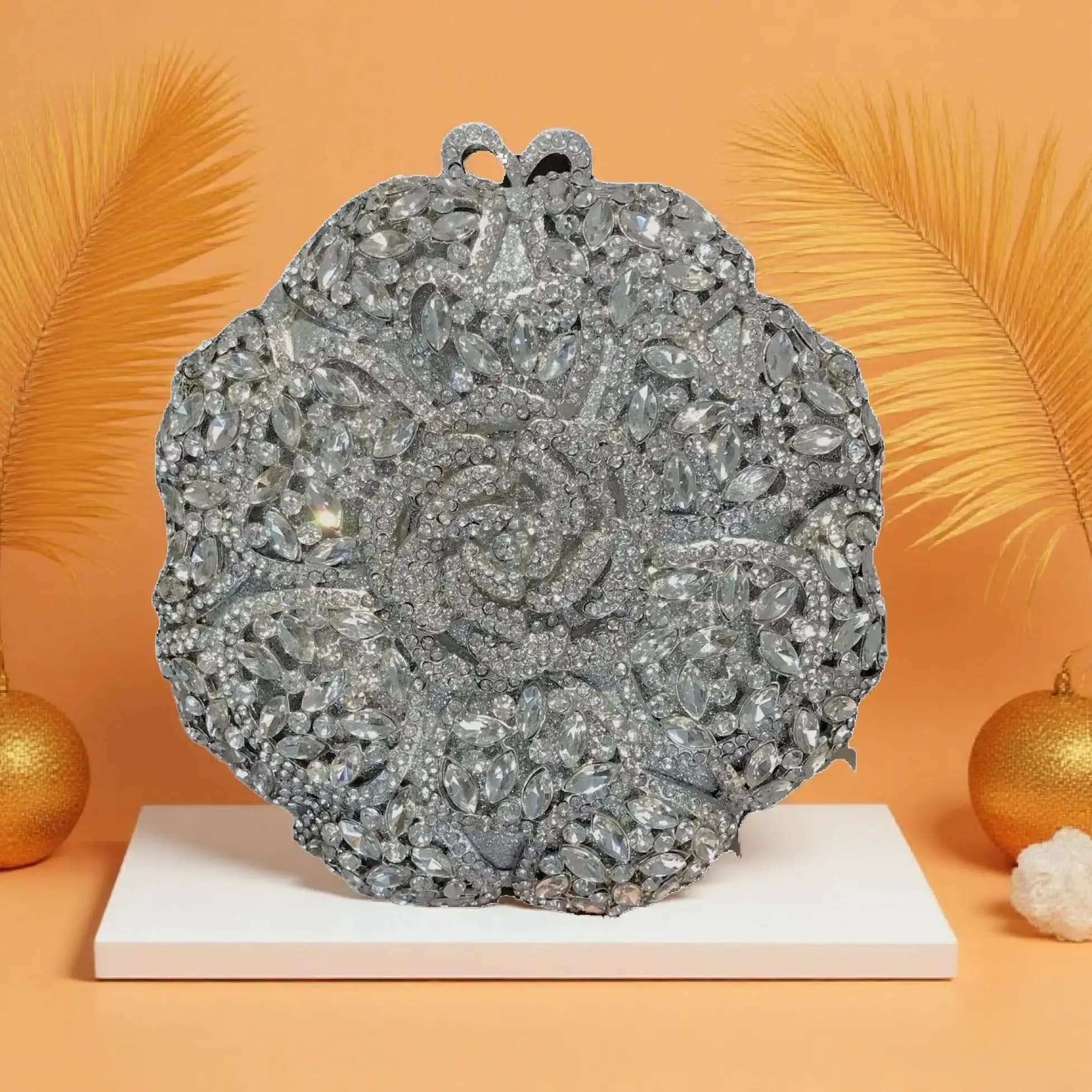 

Инкрустированная бриллиантами вечерняя сумка-клатч с цветочным узором, полностью усыпанная бриллиантами, для банкетов, женская сумка, Bolsos De Fiesta Para Mujer Boda