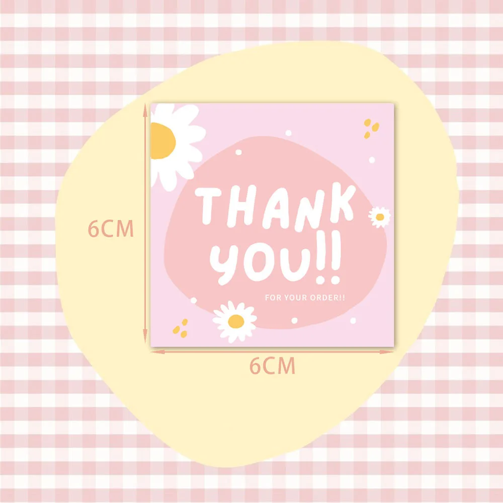 10-50Pcs 6*6CM Flower Thank You Cards For Gift Box Package Wrapping Holiday Cards Bakery Flower Shop Small Businesses