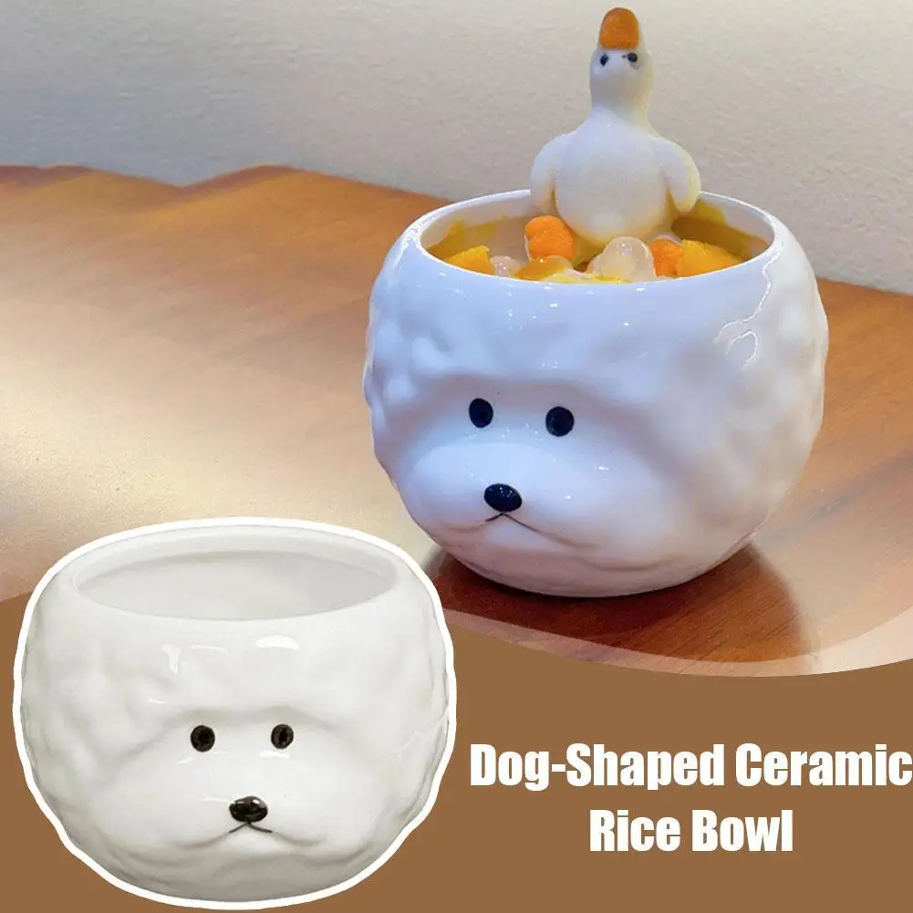 

Термоизоляционные керамические миски для детей с милым рисунком щенка, подарки на Рождество, миска для йогурта, защита от ожогов