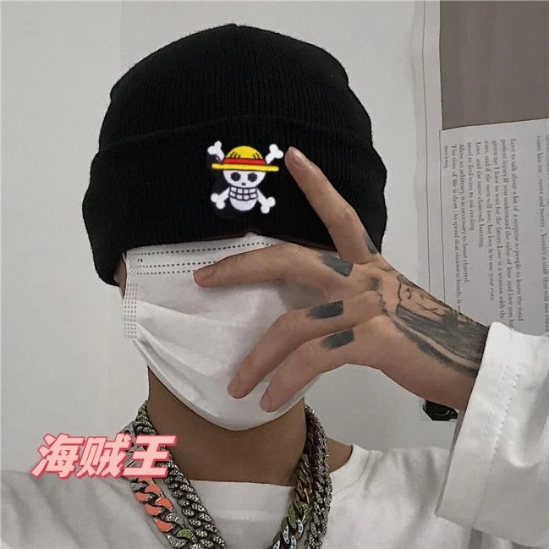 

One Piece BROOK anime cartoon knitted hat creative personalised for men and women couples winter warm wool hat gift wholesale