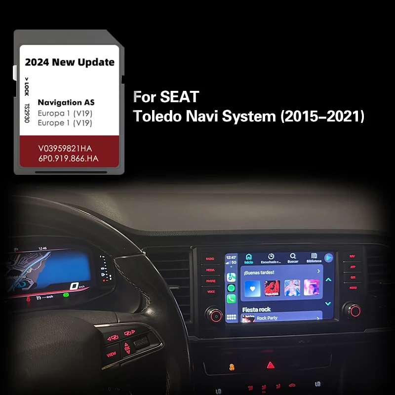 

for Seat Toledo Navi System 2015-2021 Navigation SD Map New Update Version AS V19 Sat Nav