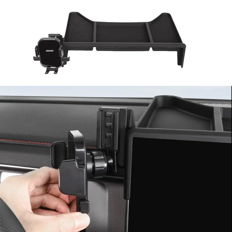 Car Electric Solar Phone Holder Fit for JETOUR Traveler T2 2025 Modified Mobile Phone Holder Storage Box Interior Accessories