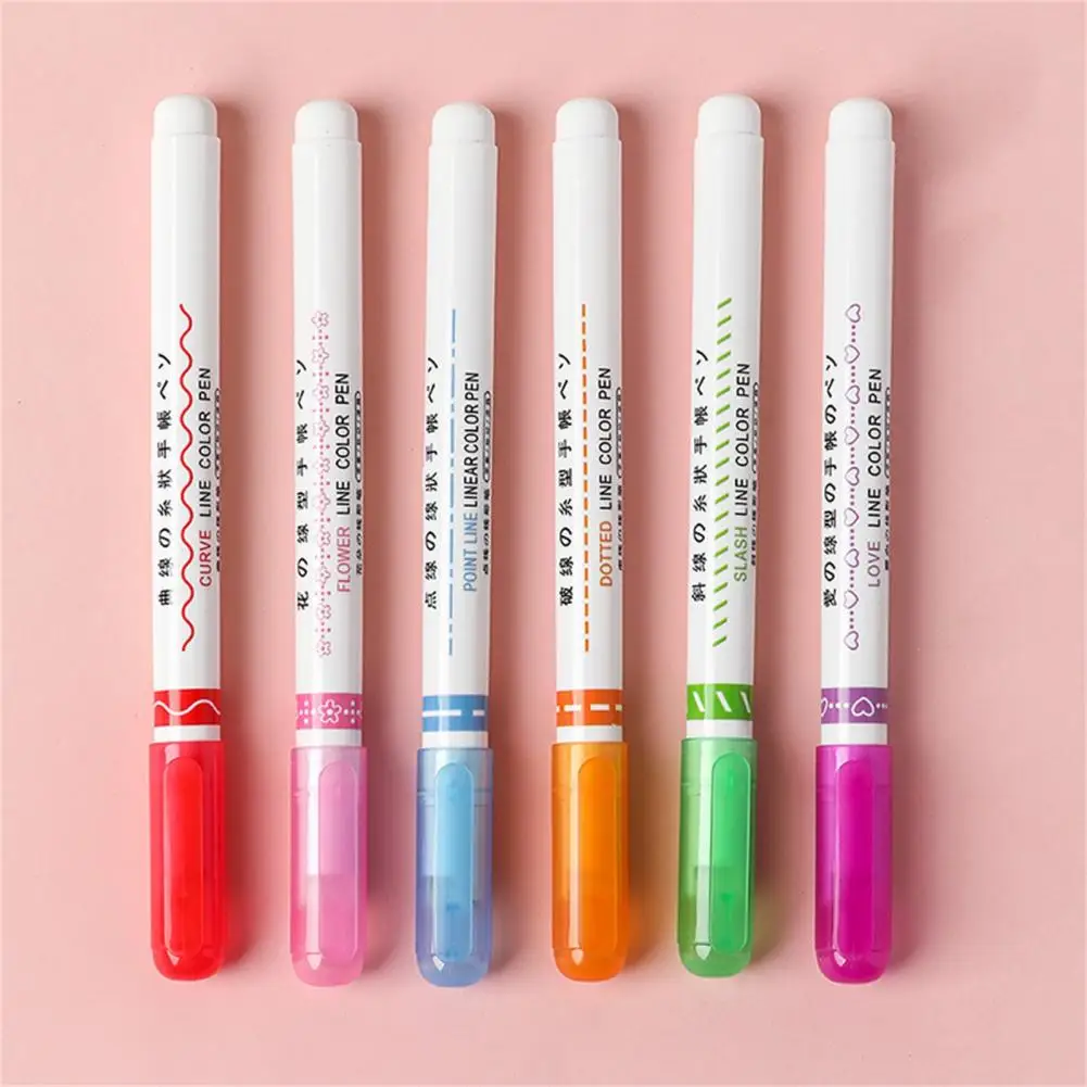 Easy to Fix Long Service Time Multi Color Roller Tip Line Shaped Highlighter Pen for Gift