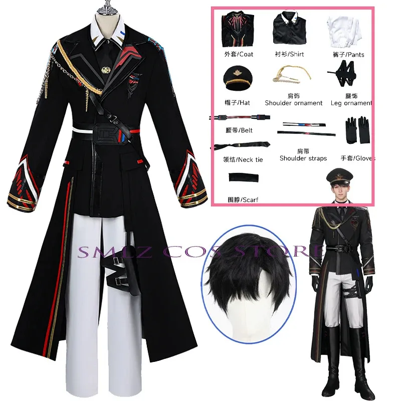 

Caleb Cosplay Anime Love and Deepspace Costume executive officer Colonel Uniform Hat Suit Halloween Party for Women Men Outfit