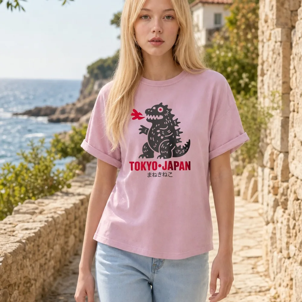 Funny Vintage Tokyo Japan TOKYO-JAPAN Graphic Men T-Shirt Cotton Tee Japanese Monster Kaiju Harajuku Streetwear Casual Tops