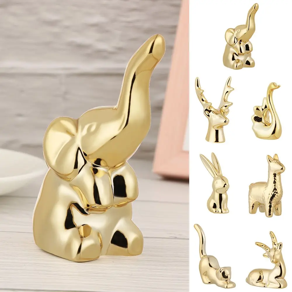 Mehrere Ins Nordic Stile Keramik Kreative Gold Farbe Hause Fotografische Requisiten Miniatur Goldene Decor Desktop Figuren Ornament