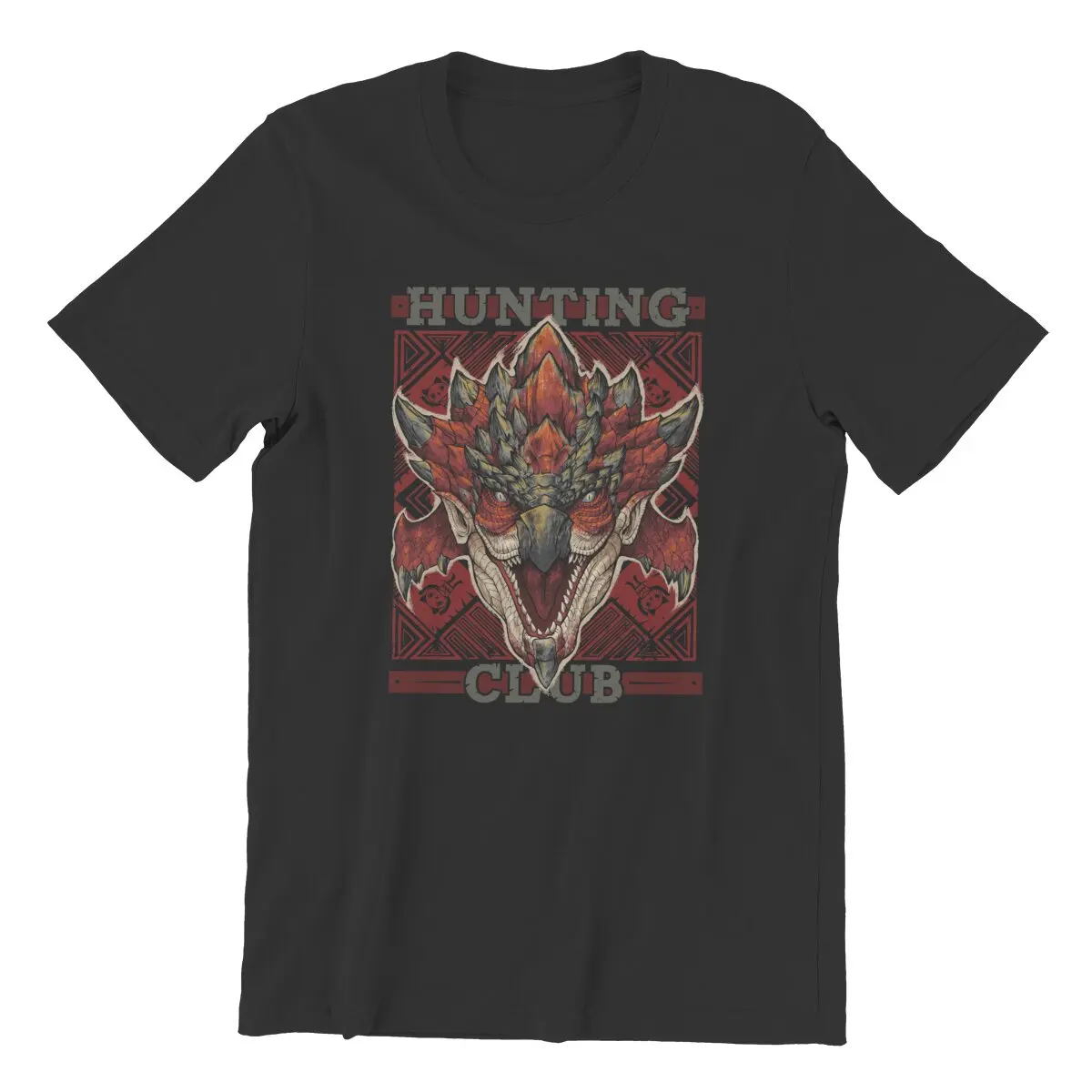 Monster Hunter World  Hunting Club Rathalos New World Unisex T-Shirt for Men 100% Cotton Vintage RPG Game Clothing Plus Size