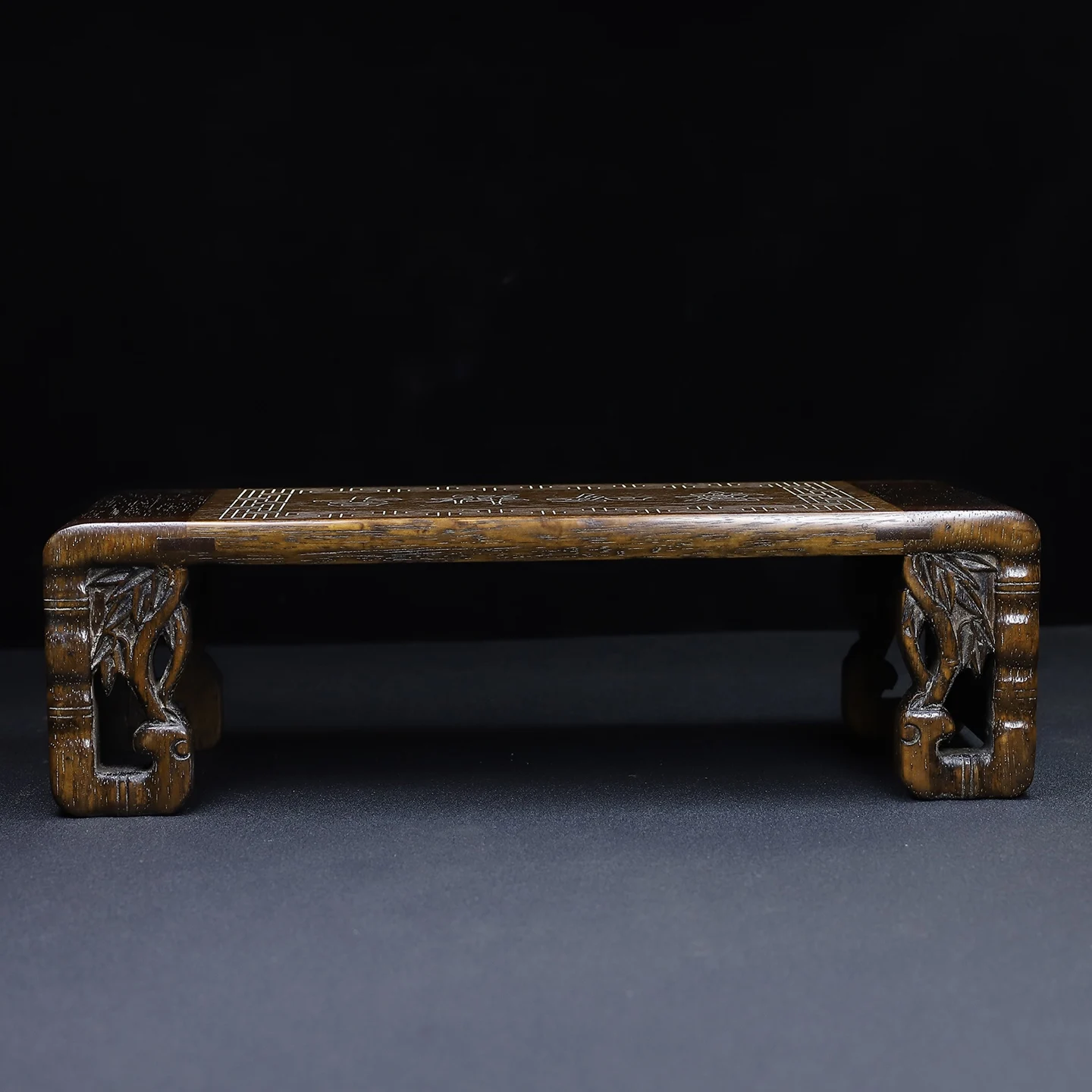 Old Rosewood Wood Rectangular Lucky and Ruyi Tea Table wealthy Stool Tea Table Stool Tea charm Amass wealth Ornaments