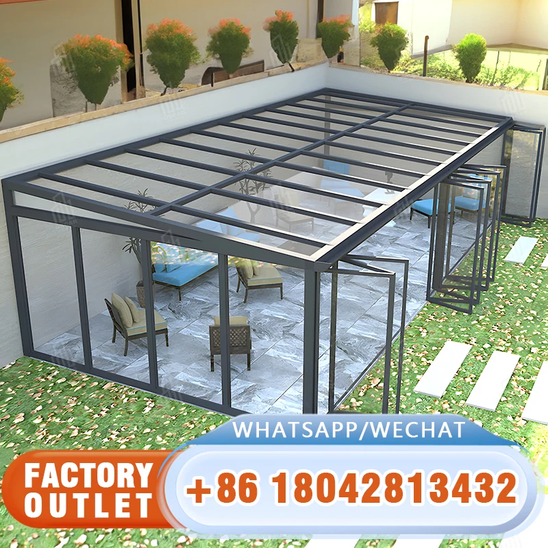 Customized House Sunrooms Free Standing Glass Sunrooms Glass Veranda Aluminum Alloy House Sunrooms Glass Houses