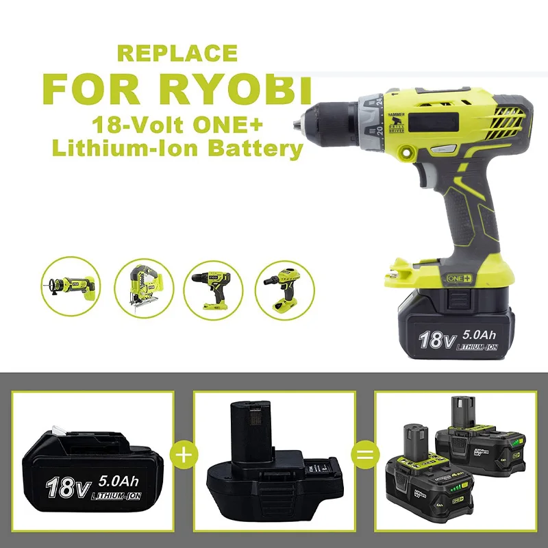 Batterie konverter für Makita zu Ryobi 18V Li-Ionen-Akku, kompatibel mit Ryobi 18V Li-Ionen-Werkzeugs erie (ohne Batterie)