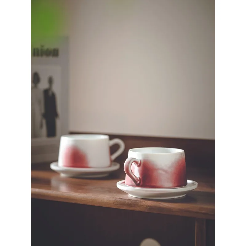 Coffee Mug Ceramic Japanese Style  Cups Rough Pottery Tazas De Cafe Bonitas Cup And Plate Set Exquisite Italian Latte Art Mugs