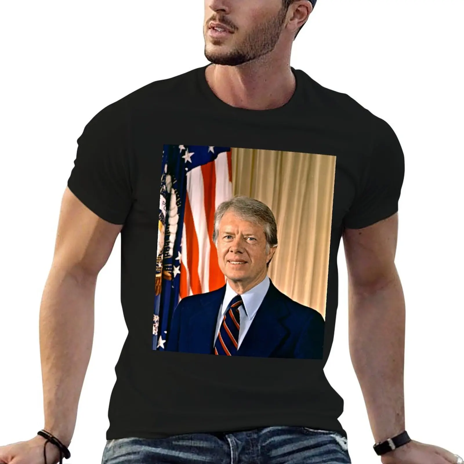

Jimmy Carter Portrait T-Shirt cotton t shirt man t shirt man designer T-Shirt