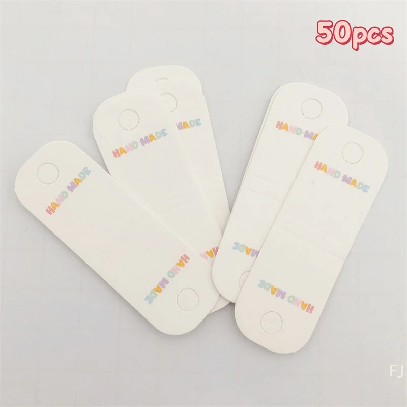 [YU]50Pcs Rope Half Folded Card Hair Accessories Cardboard Display Card Labels Hair Rope Packaging Hanging Tag Cardboard Label