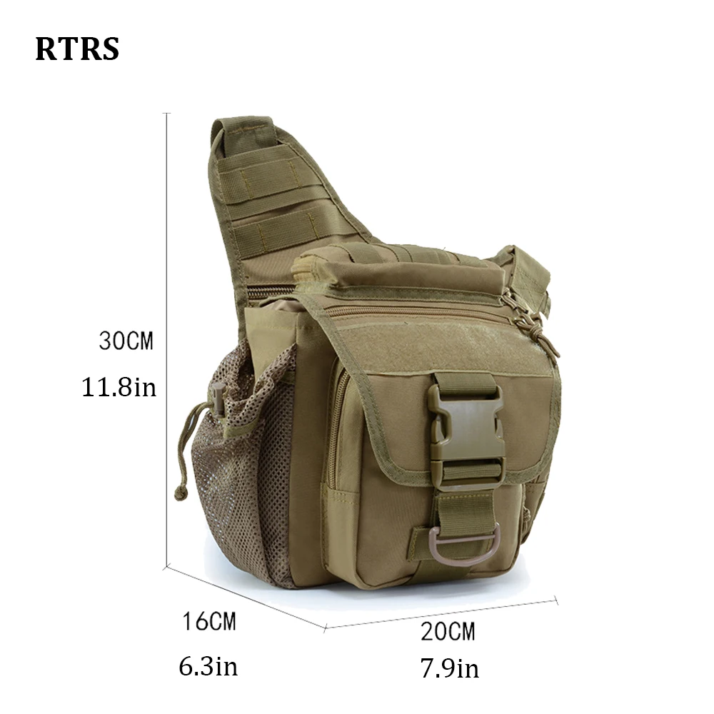 Outdoor Shoulder Bag  Military Tactical Pack Sling Bag Waterproof for Hiking Cycling Camping Hunting Trekking Traveling