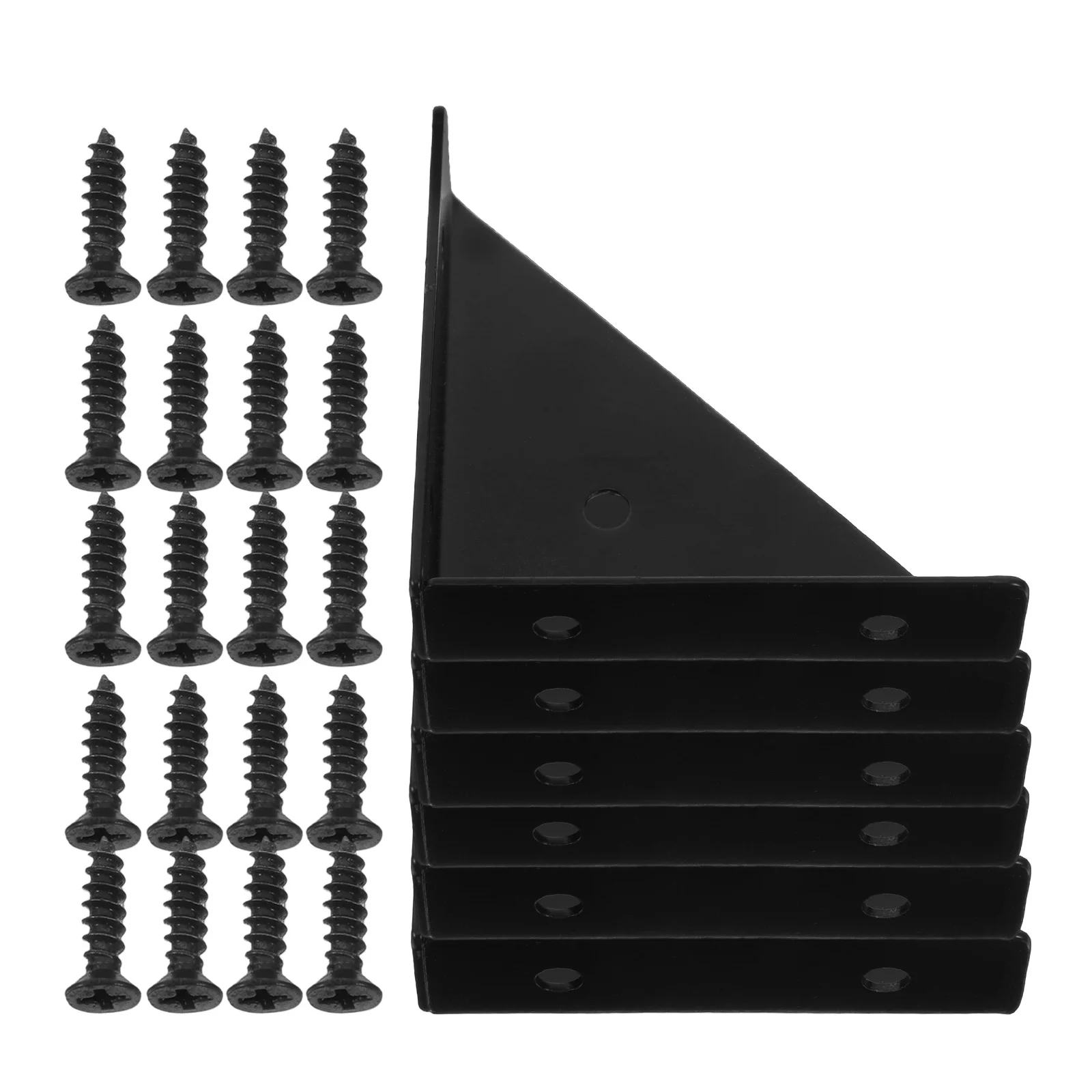 

6 Sets Cabinet Corner Iron Bed Edge Brackets Support Desk Right Angle Fasteners