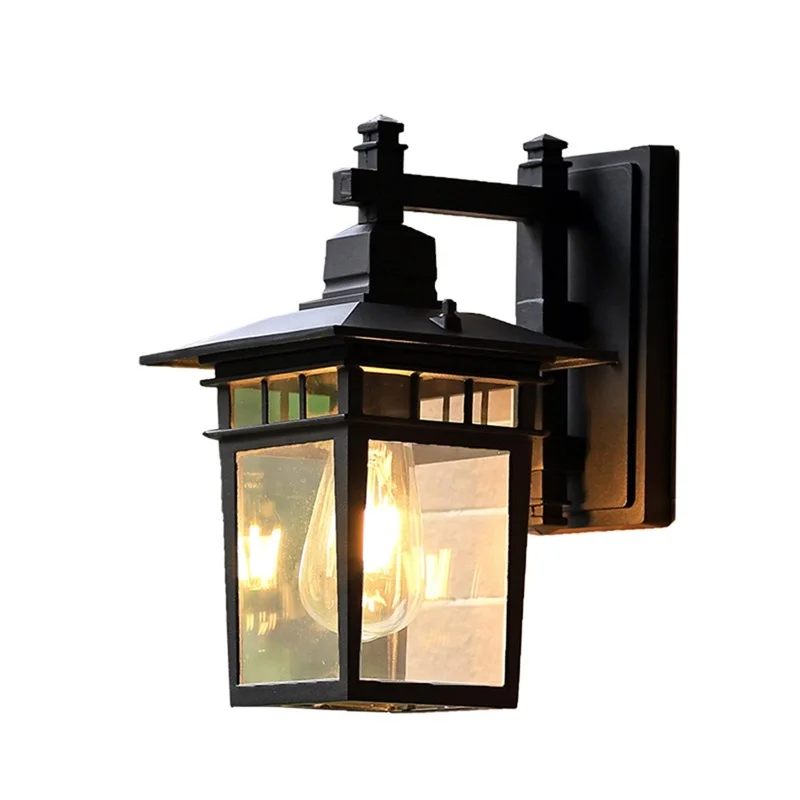 TEMAR Outdoor Wall Lamp LED Classical Retro Black Light Sconces Waterproof Decorative for Home Aisle