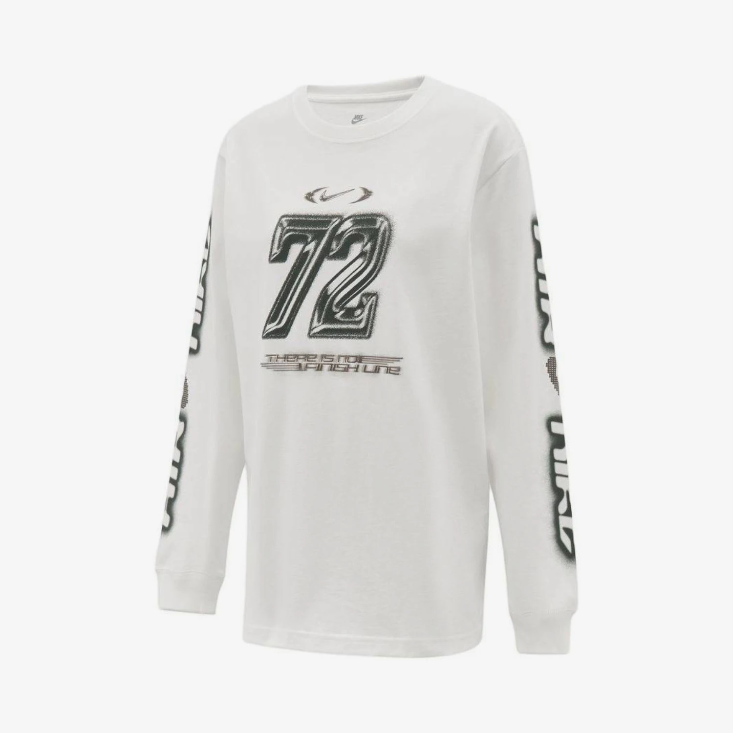 Nike genuine women's round neck pullover comfortable and breathable long sleeved off shoulder sleeve T-shirt IM6403-100