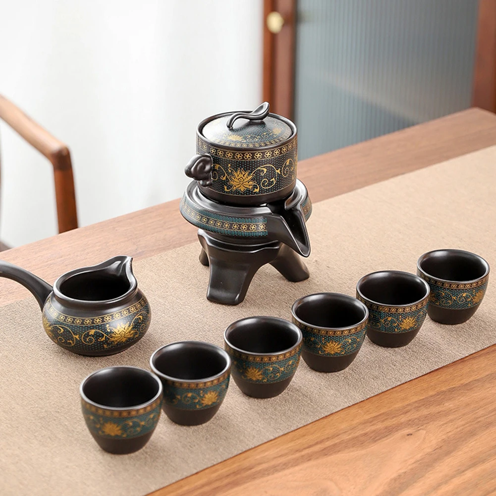 

Simple Vintage Ceramic Kungfu Tea Set Household Porcelain Teapot Set For Home Desk Office Tea Infuser Kitchen Accessories