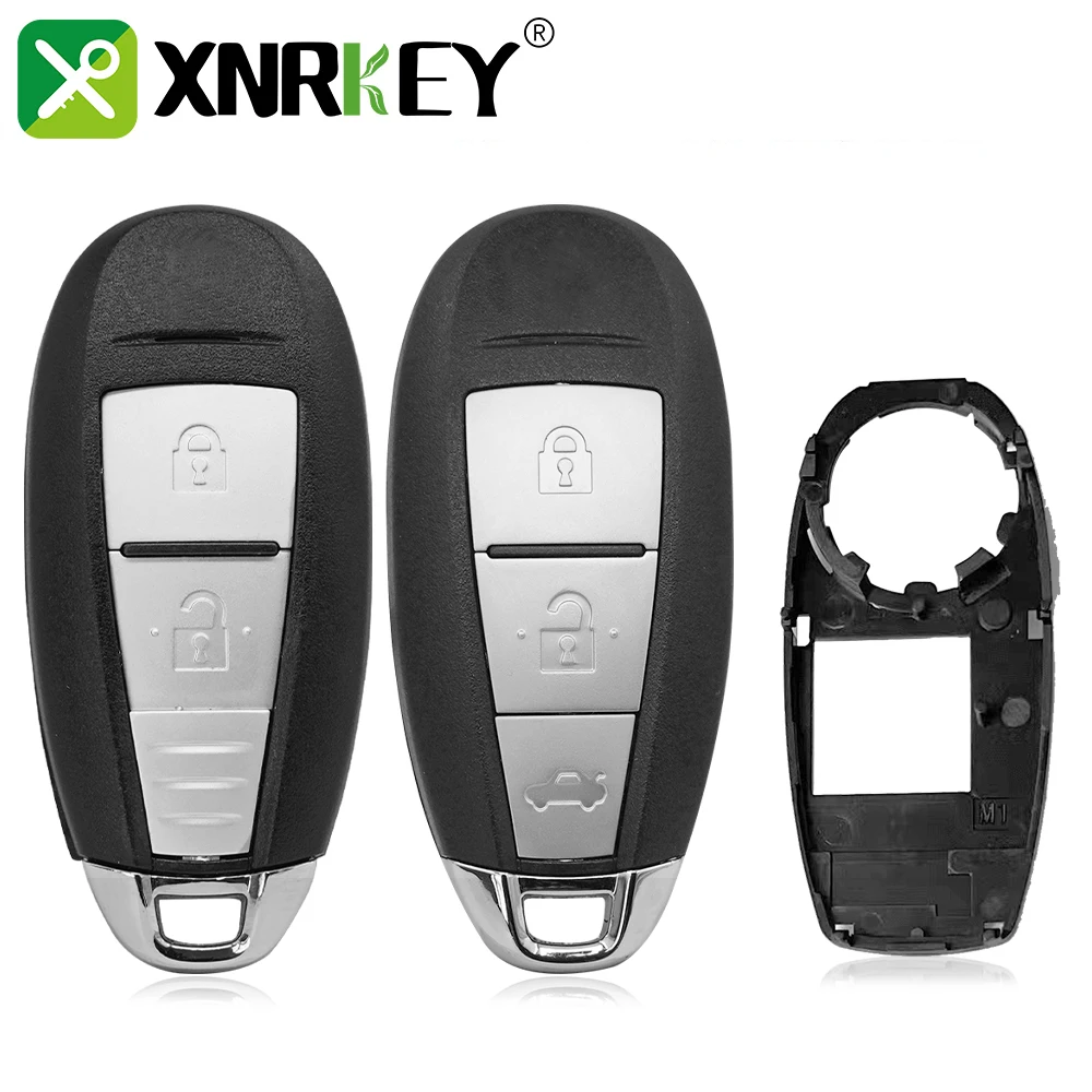 XNRKEY 2/3 Button Remote Car Key Shell Fob for Suzuki Swift SX4 Vitara 2010-2016 TS007/TS008 Smart Key Case Cover with Small Key