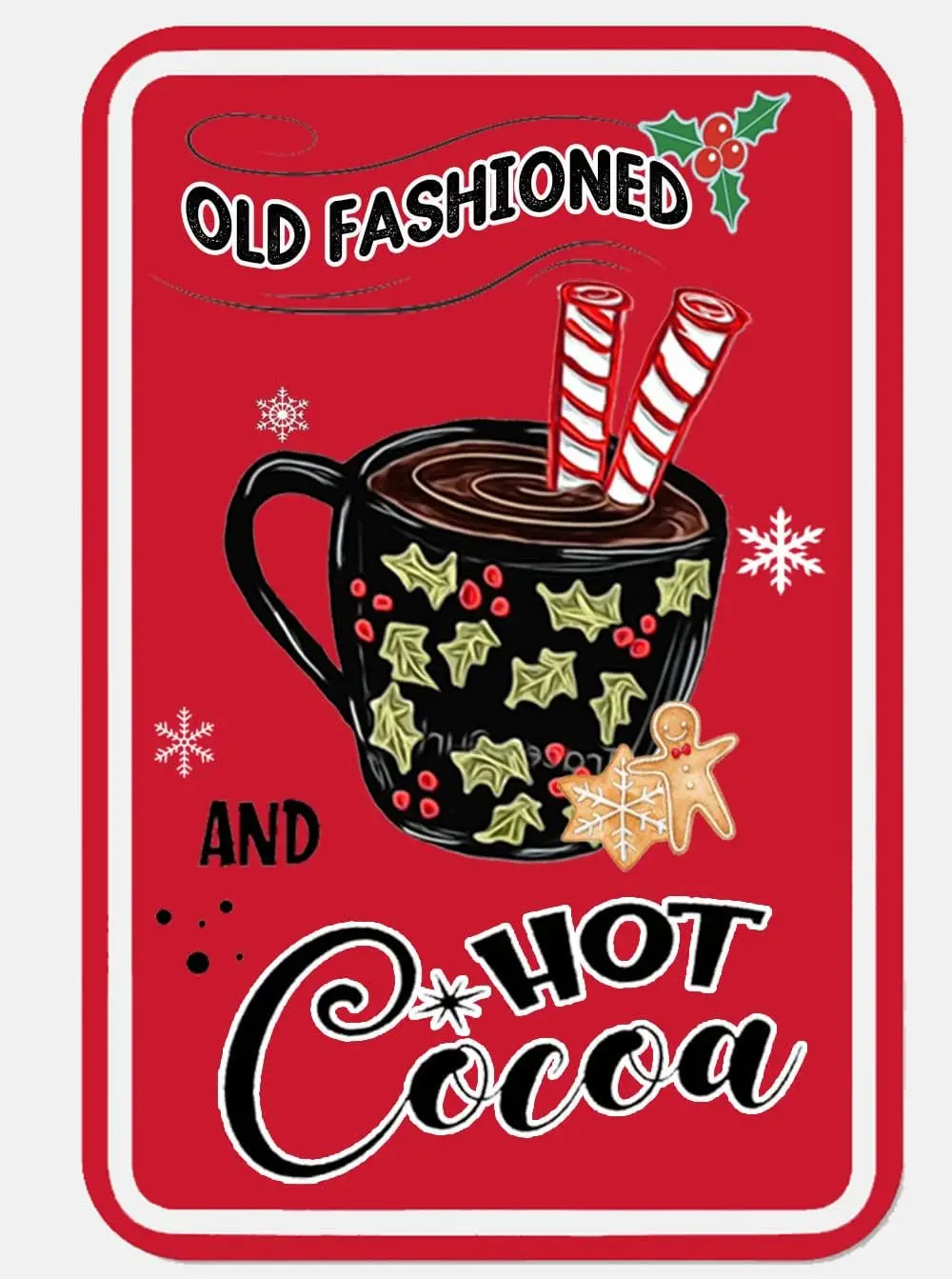 Hot Cocoa Sign Old Fashioned and Metal Signs Home Kitchen Coffee Wall Decor  (, 02)-aluminum