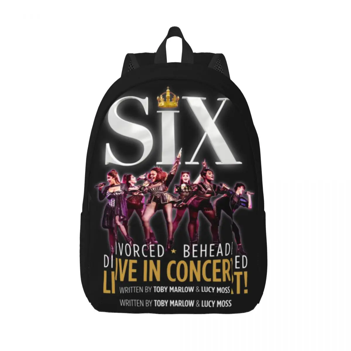 Six The Musical Backpack Queens Theatre Leisure Backpacks Women Men Cycling Print School Bags High Quality Rucksack