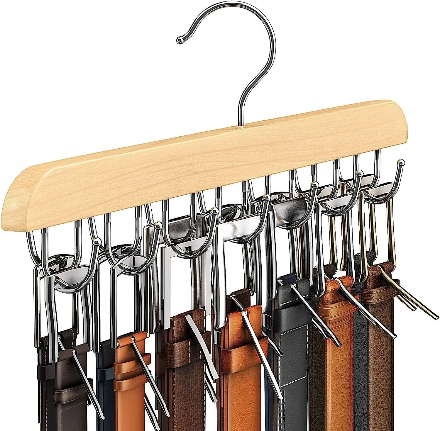 Birt de madera Ratch de almacenamiento de mujeres para ropa Accesorios de vestuario de hogar Suply Organizador de bufanda Hegers de cinturón de corbata
