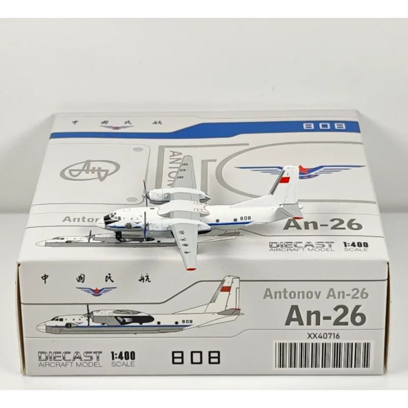 

JC Wings 1/400 Scale China Civil Aviation AN-26 808 Alloy Aircraft Model Collection Ornament Gift Toy