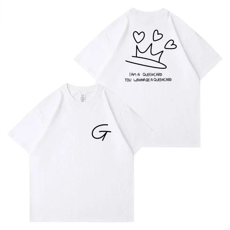 Kpop Costume (G)I-DLE MIYEON YUQI Same Short Sleeve Tee Top Unisex Clothes For Fans Gift 2024 Kpop GIDLE I am freeTy T Shirt