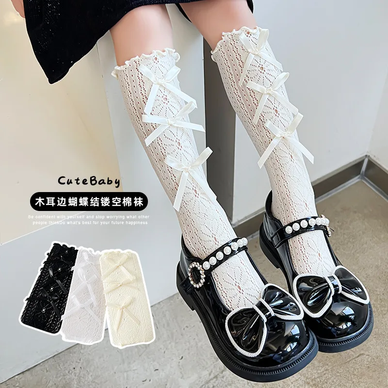 Children's Socks Children's Lace Small Flower Bow JK Lolita Thin Princess Socks Long Tube Baby Socks Manufacturer Wholesale