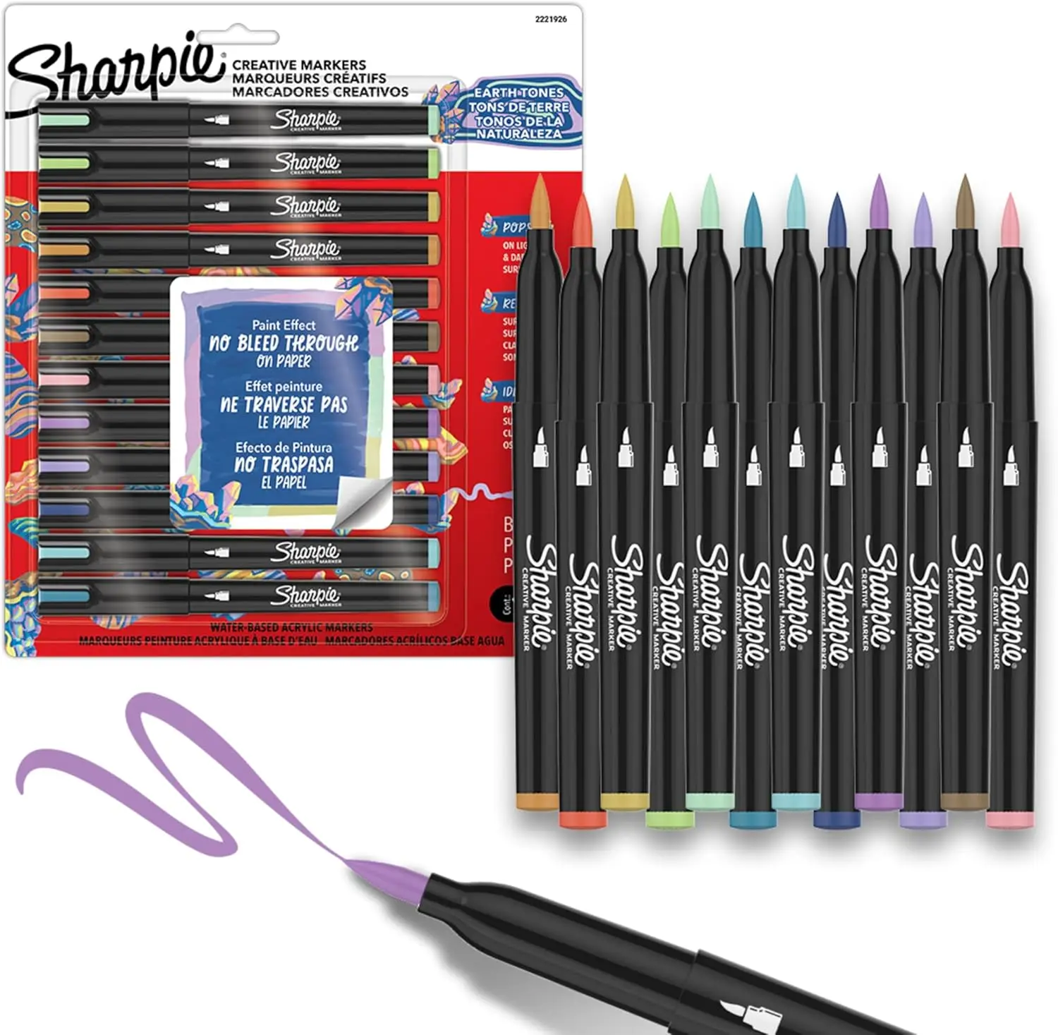 

Earth Tones Water-Based Acrylic Markers with Brush Tip, Set of 12 for Creative Art Projects