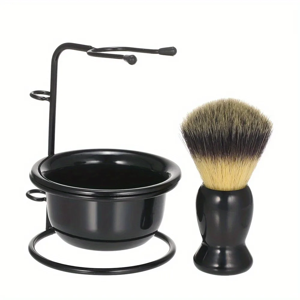 

Shaving Brush Stand & Bowl Set Metal Shaving Brush Holder Soap Bowl Mug Plastic for Men Beard Removal Tools Shaving Tools Sets