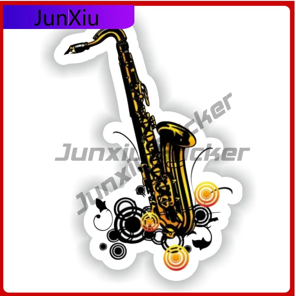 

Saxophone Jazz Vinyl Pictures Stickers Personalized Pictures Stickers Waterproof Car Window Decals Personalised Motorcycle Funny