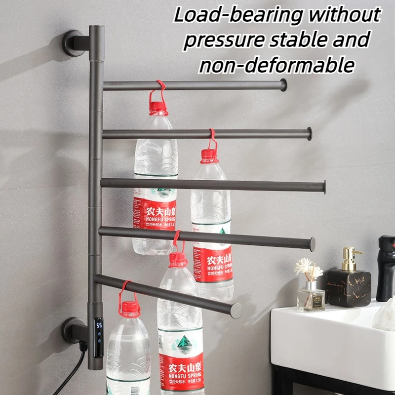 Electric Heated Towel Rail Rotatable Bathroom Towel Warmers Waterproof Stainless Steel Thermal Towel Rack Home Toilet Supplies - view 5
