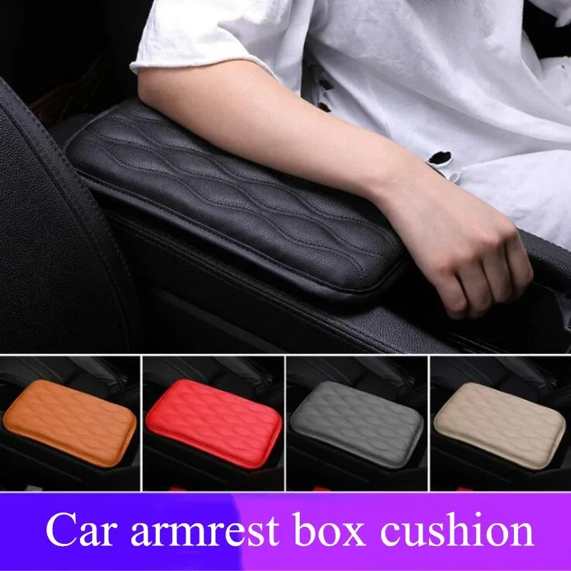 

Universal PU Leather Car Armrest Pad Cover Wave Embroider Center Console Auto Seat Box Protection Cushion Hand Supports