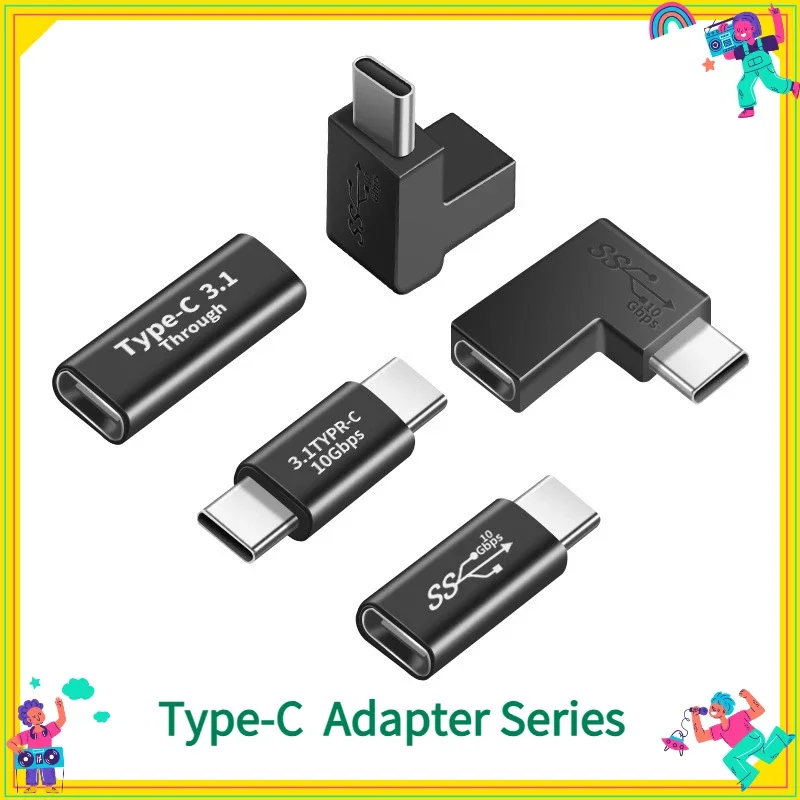 

Double-head TYPE - C Adapter Female To Male Bend 90 Degree USB3.1 Gen2 Female To Female Extension Converter Usb Connector