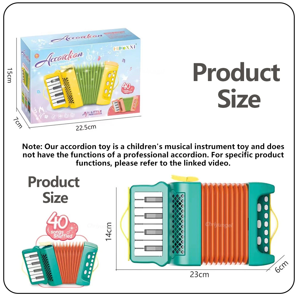 Accordion Toy for Toddlers Musical Instrument Educational Toys Children's Music Interest Development Gifts for Kids Boys Girls