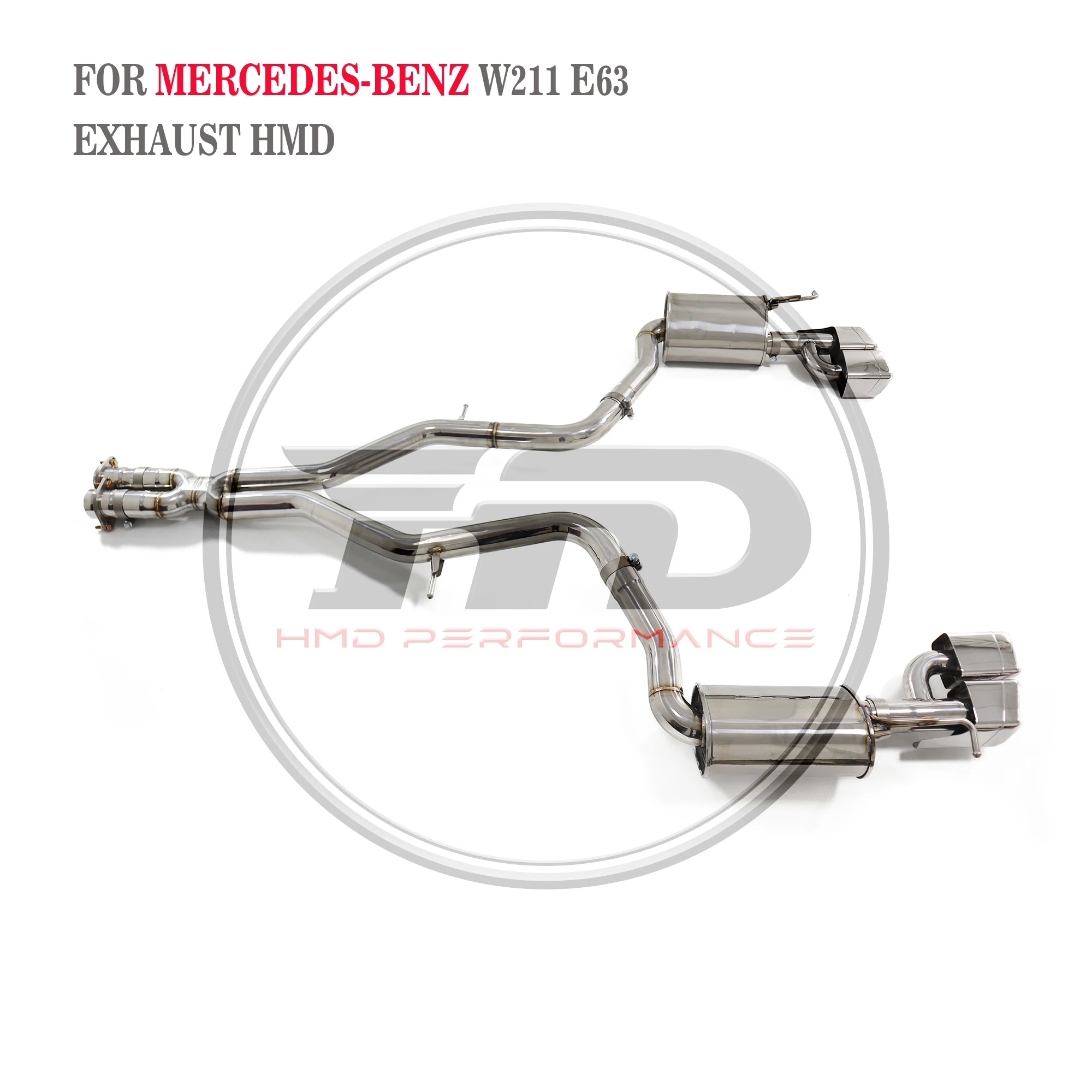 

HMD Exhaust System Stainless Steel Performance Catback for Mercedes Benz AMG E63 W211 6.2L 2003-2008 Muffler With Valve