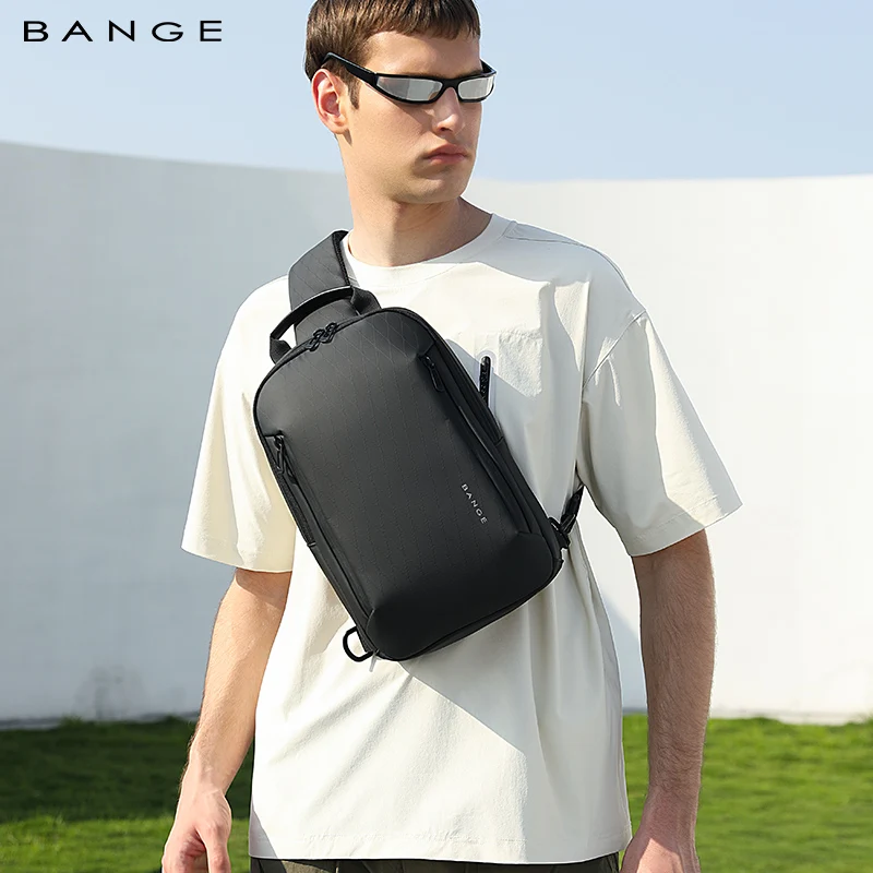 BANGE Business Lightweight Crossbody Bag for Men Portable Shoulder Messenger Bags Male Waterproof Travel Short Trip Chest Bag